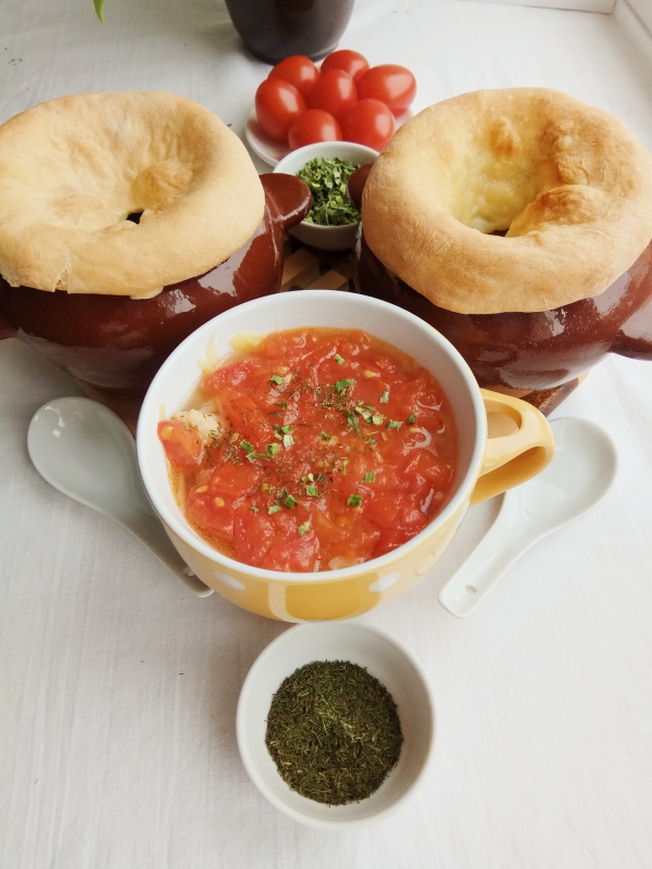Куриный суп в горшочках
